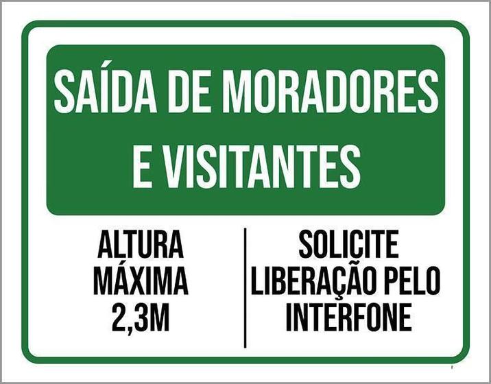 Imagem de Placa De Sinalização - Condomínio Saída Moradores 18X23