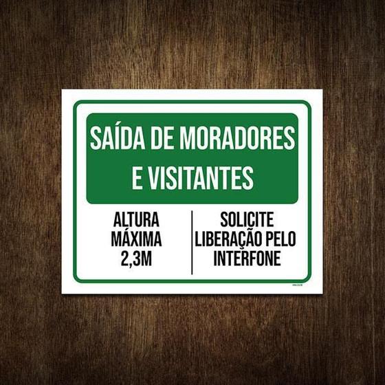 Imagem de Placa De Sinalização - Condomínio Saída Moradores 27X35