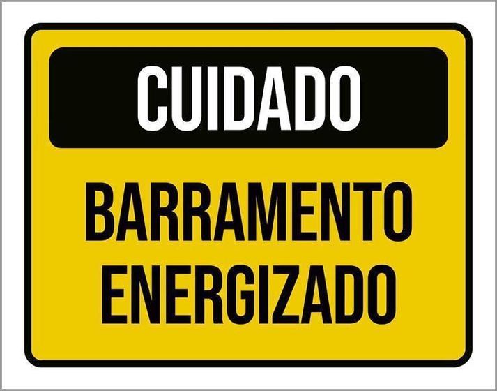 Imagem de Placa De Sinalização - Cuidado Barramento Energizado 18X23