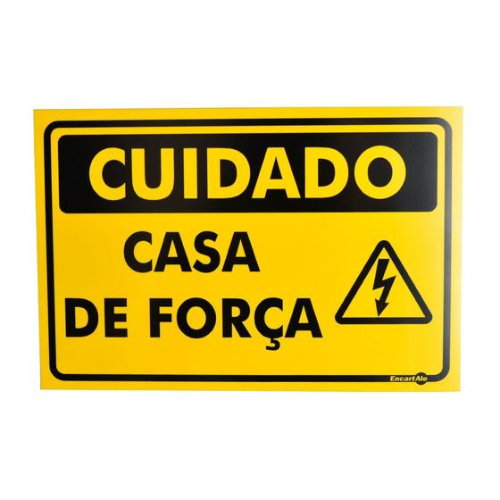 Imagem de Placa de Sinalização CUIDADO CASA DE FORÇA PS423 ENCARTALE