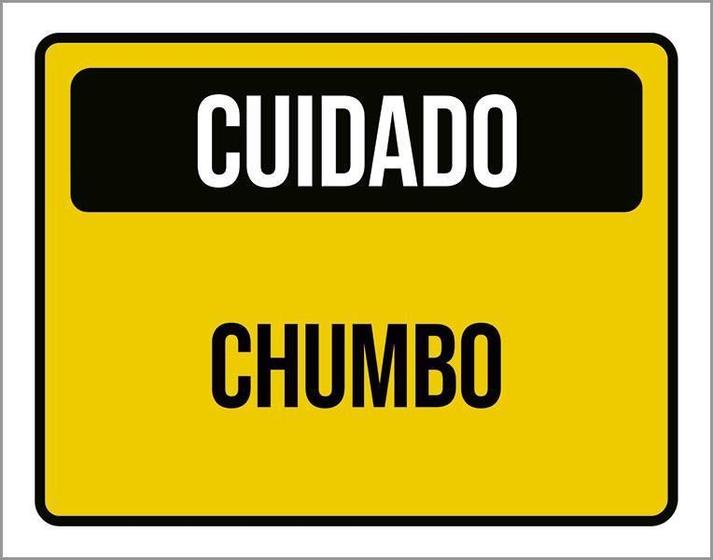 Imagem de Placa De Sinalização - Cuidado Chumbo 27X35