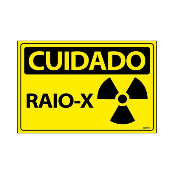 Imagem de Placa De Sinalização Cuidado Raio-X 30x20 Ecom IA - SC26 F9e