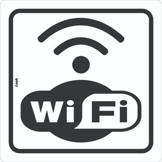 Imagem de Placa de Sinalização de Aviso Wi-Fi - Sinal Internet sem Fio  Proteja sua Conexão