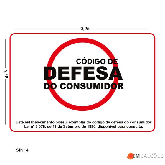 Imagem de Placa de Sinalização Defesa do Consumidor