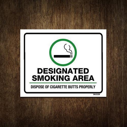 Imagem de Placa De Sinalização - Designated Smoking Area 36X46