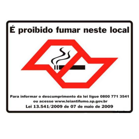 Imagem de Placa de Sinalização "É Proibido Fumar Neste Local" 20x25cm