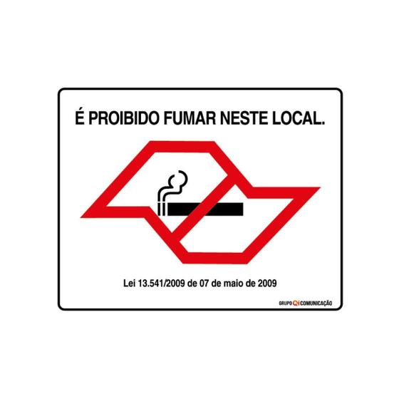 Imagem de Placa De Sinalização É Proibido Fumar Neste Local 25x20 Qi Comunicação - P-5/2 Q1a