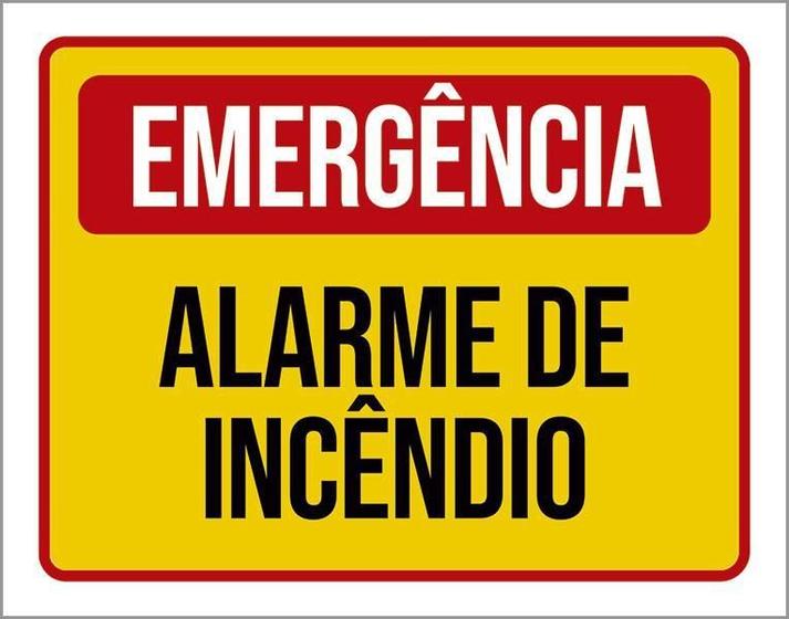 Imagem de Placa De Sinalização - Emergência Alarme Incêndio 27X35