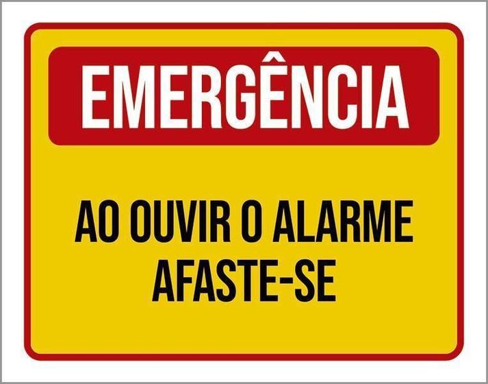 Imagem de Placa De Sinalização - Emergência Ao Ouvir Alarme 18X23