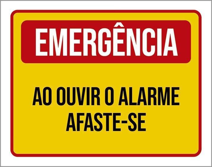 Imagem de Placa De Sinalização - Emergência Ao Ouvir Alarme 27X35