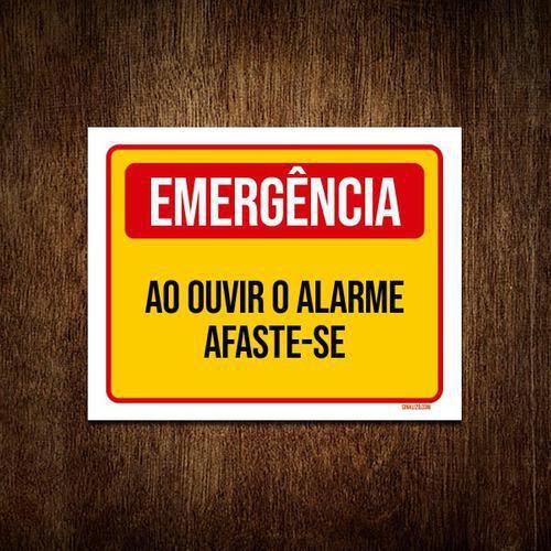 Imagem de Placa De Sinalização - Emergência Ao Ouvir Alarme 36X46