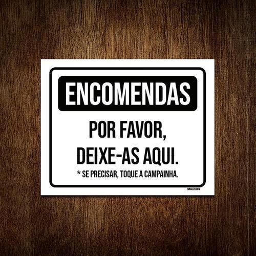 Imagem de Placa De Sinalização - Encomendas Deixe-As Aqui 36X46