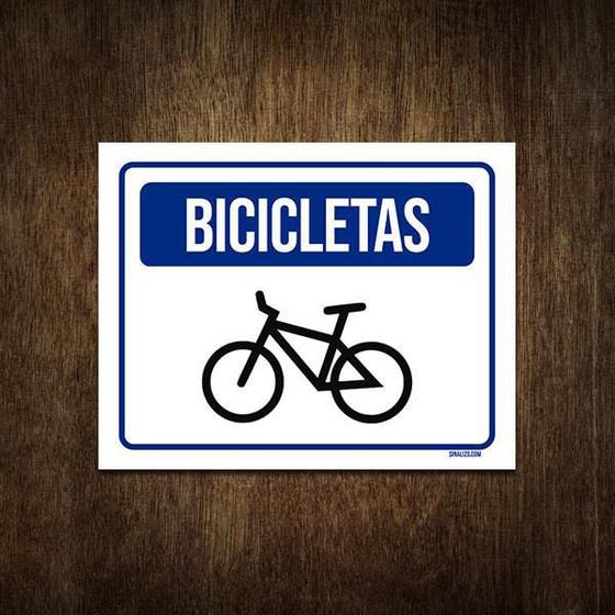 Imagem de Placa De Sinalização Entrada Estacionamento Bicicletas 18X23
