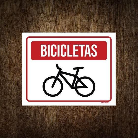 Imagem de Placa De Sinalização Entrada Estacionamento Bicicletas 18X23