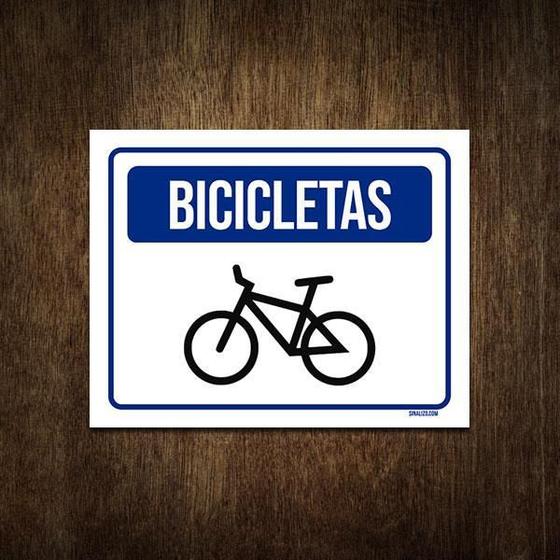 Imagem de Placa De Sinalização Entrada Estacionamento Bicicletas 36X46