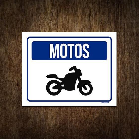 Imagem de Placa De Sinalização - Entrada Estacionamento De Motos 36X46