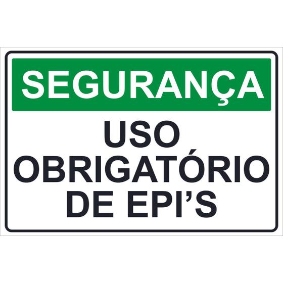Placa de Sinalização EPI Uso Obrigatório Equipamento Proteção - Império da Impressão Imagem de Placa de Sinalização EPI Uso Obrigatório Equipamento Proteção