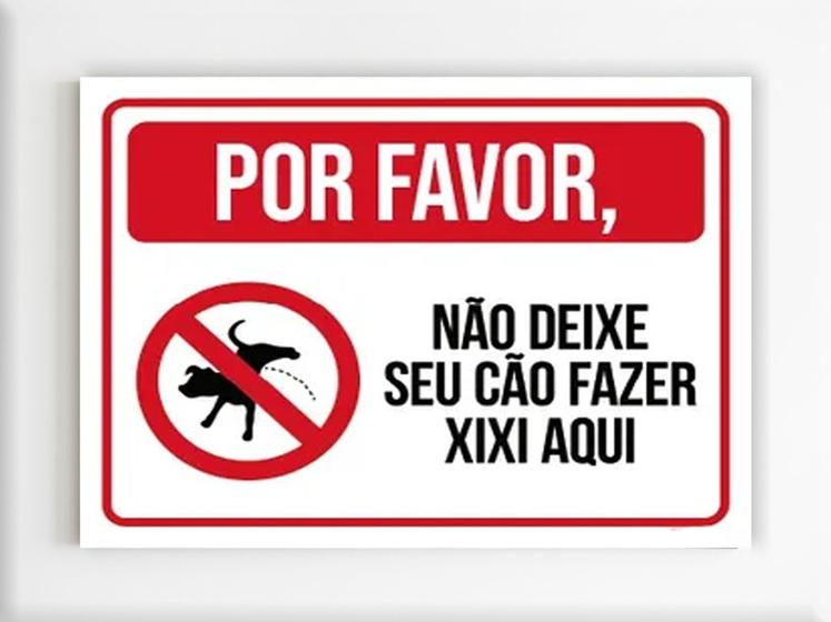 Imagem de Placa de sinalização favor não deixe seu cão fazer xixi aqui