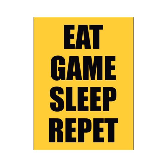 Imagem de Placa de Sinalização Gamer Comer Jogar Dormir Repetir