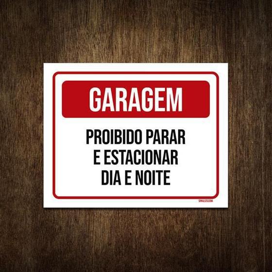 Imagem de Placa De Sinalização - Garagem Proibido Estacionar 27X35