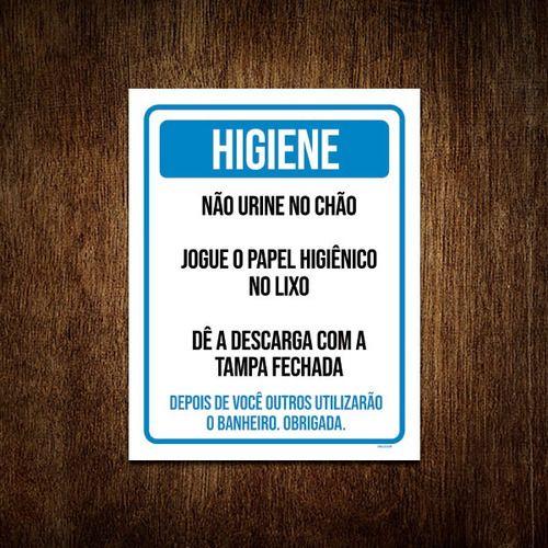 Imagem de Placa De Sinalização - Higiene Não Urine No Chão 27x35