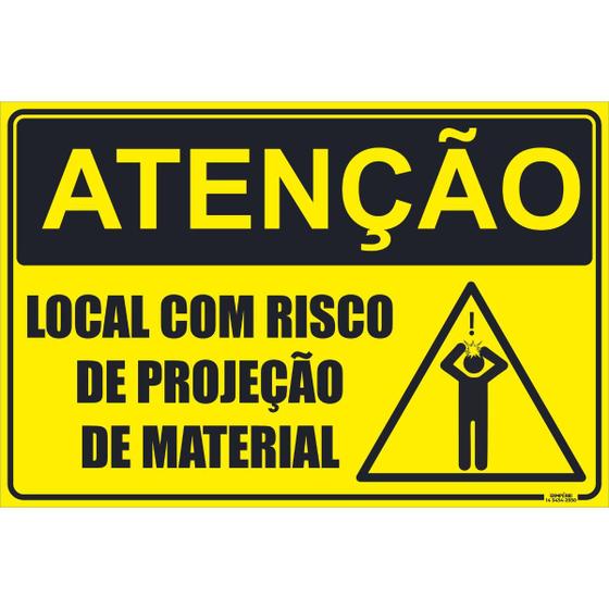 Imagem de Placa de Sinalização Local Risco de Projeção Material