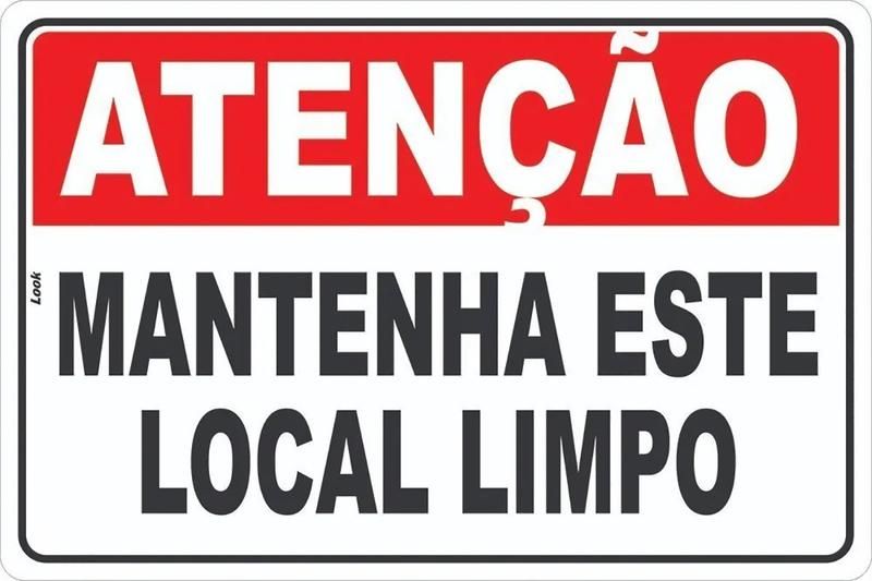 Imagem de Placa de Sinalização Mantenha Este Local Limpo  Aviso de Limpeza