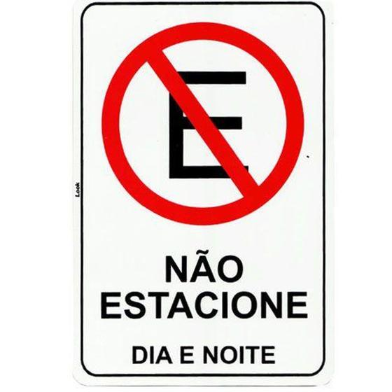 Imagem de Placa de sinalizacao nao estacione dia e noite 20x30 look