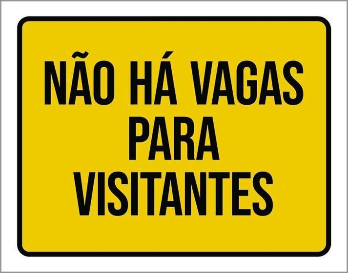 Imagem de Placa De Sinalização - Não Há Vagas Para Visitantes 27X35