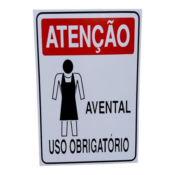 Imagem de Placa DE Sinalização OBRIGATORIO USO DE AVENTAL 20 X 30 CM