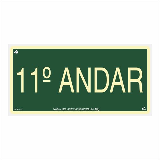 Imagem de Placa de Sinalização para Pavimento 11º Andar