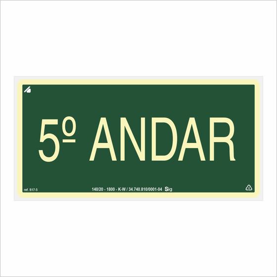 Imagem de Placa de Sinalização para Pavimento 5º Andar