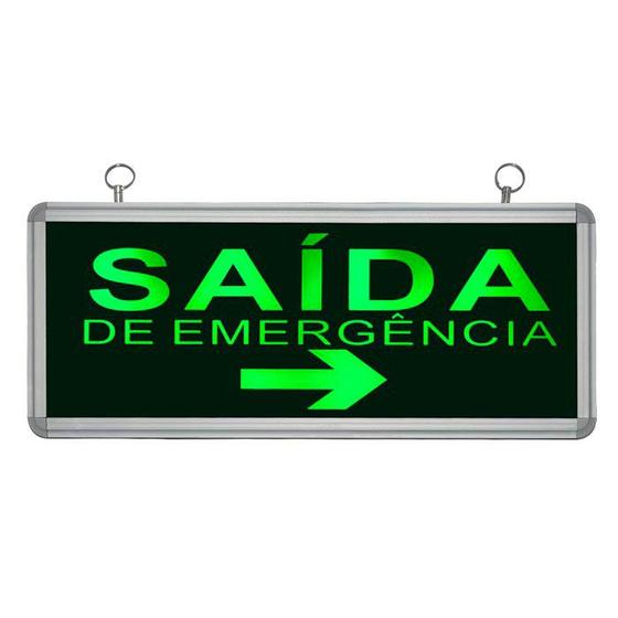 Imagem de Placa de Sinalização para Saída de Emergência Á Direita de LED UN-06 220V