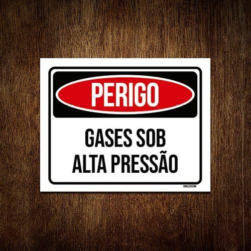 Imagem de Placa De Sinalização - Perigo Gases Sob Alta Pressão 18x23