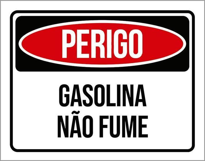 Imagem de Placa De Sinalização - Perigo Gasolina Não Fume 18X23