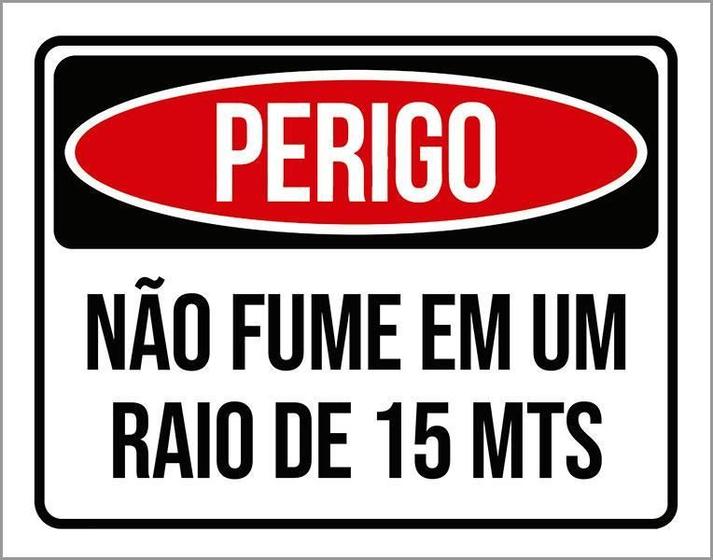 Imagem de Placa De Sinalização - Perigo Não Fume 15 Metros 18X23