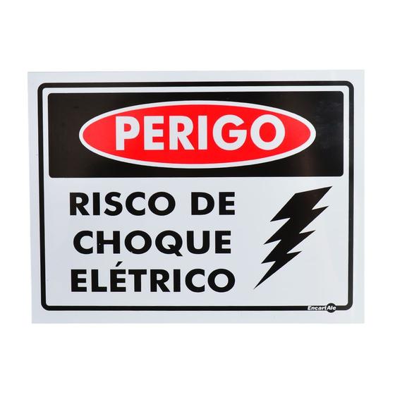 Imagem de Placa de Sinalização PERIGO RISCO DE CHOQUE ELÉTRICO PS159 ENCARTALE