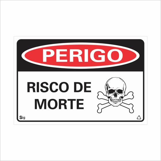 Imagem de Placa de Sinalização Perigo Risco de Morte