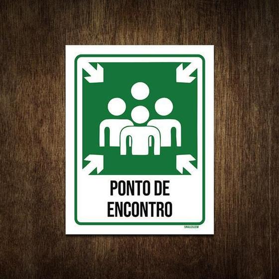 Imagem de Placa De Sinalização - Ponto De Encontro 36X46