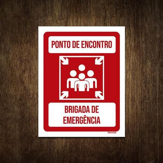 Imagem de Placa De Sinalização - Ponto Encontro Brigada 27X35