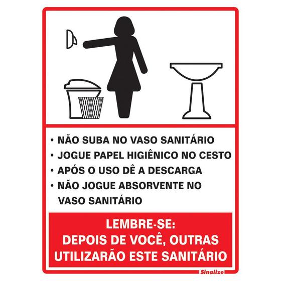 Imagem de Placa De Sinalização Procedimento Sanitário Feminino 15x20