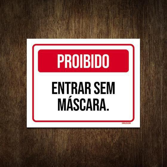 Imagem de Placa De Sinalização - Proibido Entrar Sem Camisa 18X23