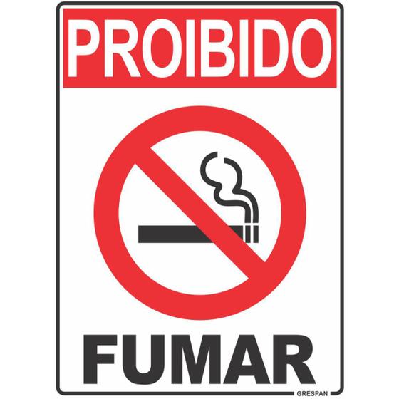 Imagem de Placa de Sinalizacao Proibido Fumar 15X20CM.