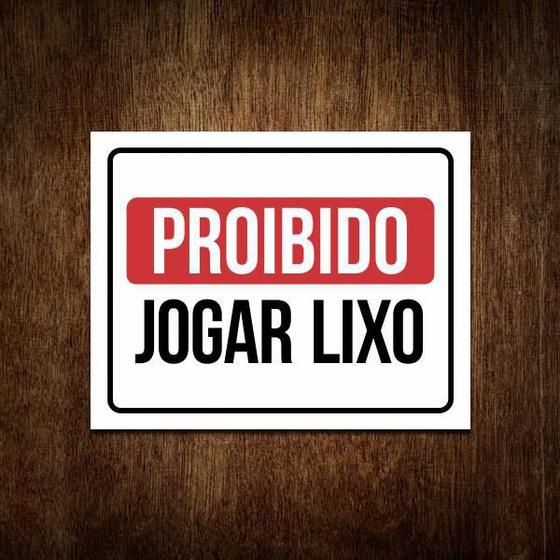 Imagem de Placa De Sinalização Proibido Jogar Lixo