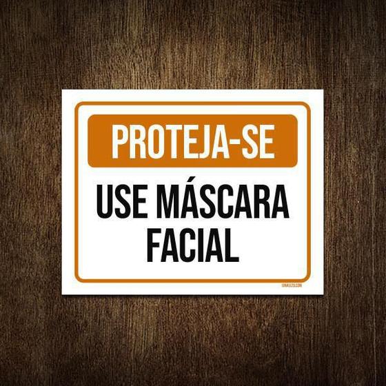 Imagem de Placa De Sinalização - Proteja-Se Use Máscara Facial 18X23