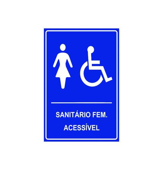 Imagem de Placa De Sinalização Pvc Sanitário Feminino Acessível