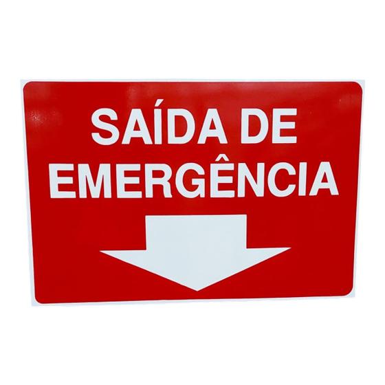 Imagem de Placa DE Sinalização SAIDA DE EMERGENCIA 20X30 CM HORIZONTAL