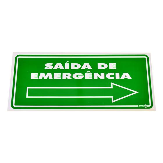 Imagem de Placa de Sinalização SAÍDA DE EMERGÊNCIA á Direita Ref PS 115 ENCARTALE
