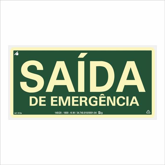 Imagem de Placa de Sinalização Saída de Emergência