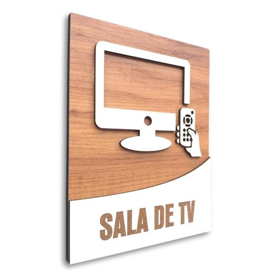 Imagem de Placa De Sinalização  Sala de TV - MDF 18x14cm